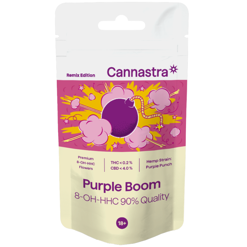 Cannastra 8-OH-HHC Flower Purple Boom 90 % laatu, 1 g - 100 g