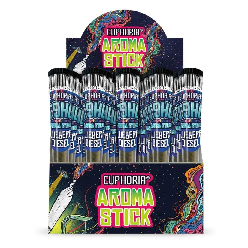 Euphoria T9HC Tuoksutikku Blueberry Diesel, 20 kpl esillepanossa
