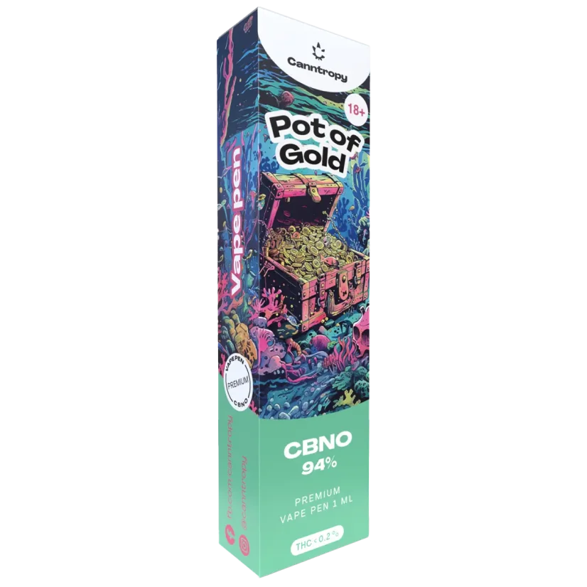Canntropy CBNO Kertakäyttöinen Vape Pen Pot of Gold, CBNO 94% laatua, 1 ml