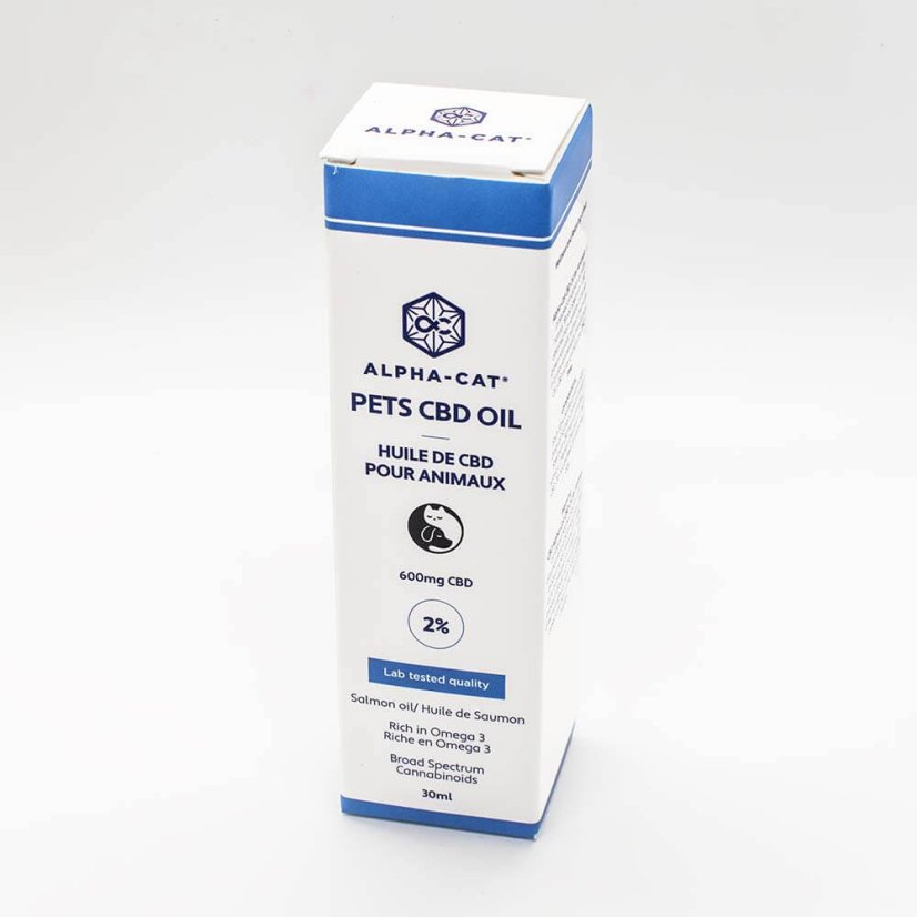 Alpha-CAT CBD Lososový olej pre zvieratá, 2%, 600 mg, 30 ml