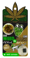 Euphoria CBD Weed OG Kush frente a CBD Hash AK 47