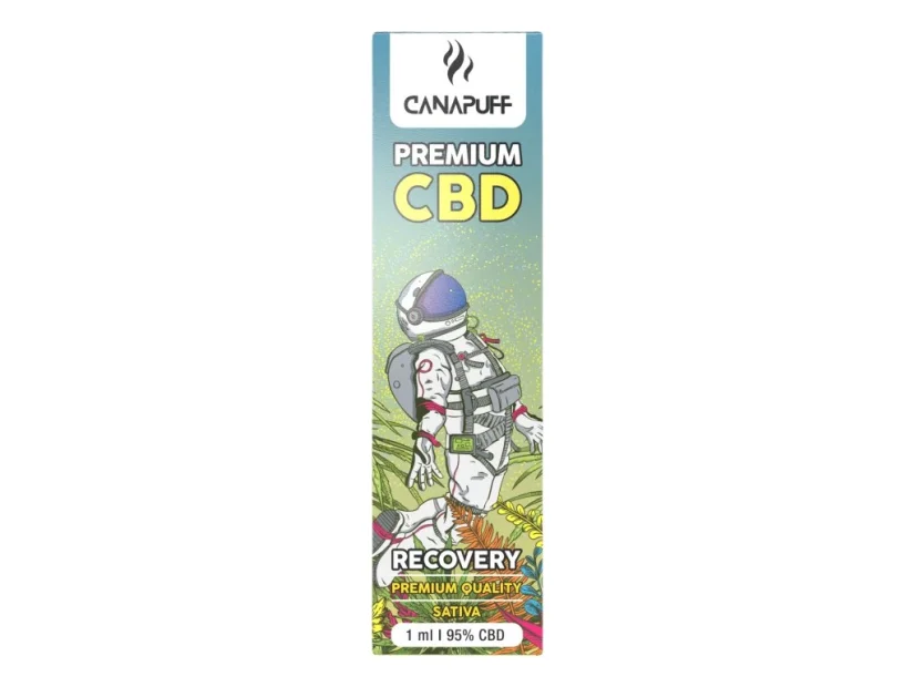 CanaPuff Kertakäyttöinen CBD-höyrykynä RECOVERY, CBD 95 %, 1 ml