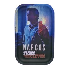 Narcos Metallinen pyörillä varustettu tarjotin Pablo Edition, keskikokoinen, 17,5 x 27,5 cm