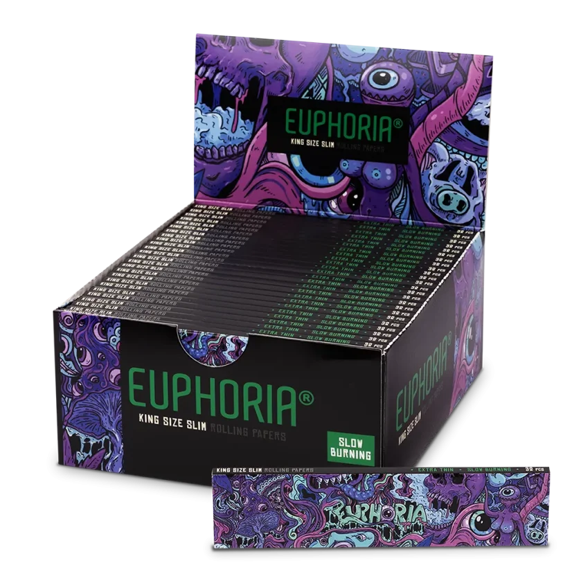 Euphoria Papieriky na balenie Kingsize Slim Psychedelic, 32 kusov