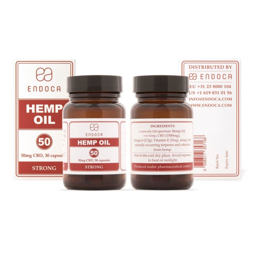 Endoca Kanapių aliejaus kapsulės 1500 mg CBD, 30 vnt.