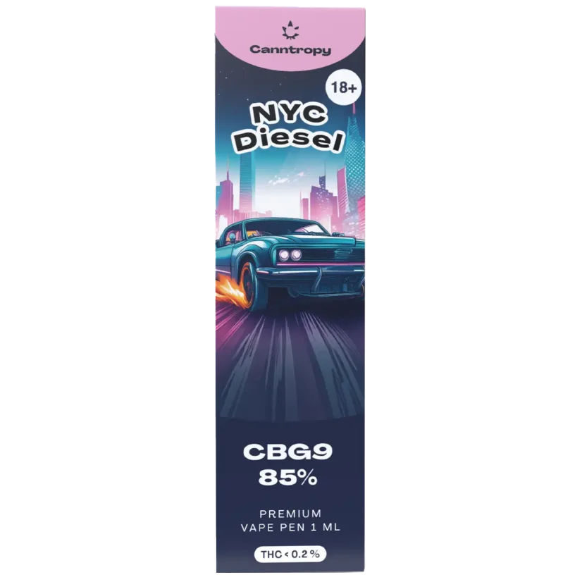 Canntropy CBG9 enkratno vape pero NYC Diesel, CBG9 85 % kakovost, 1 ml