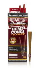 HEMPER King Size Cones + Glass Tip 2pk Sweet
