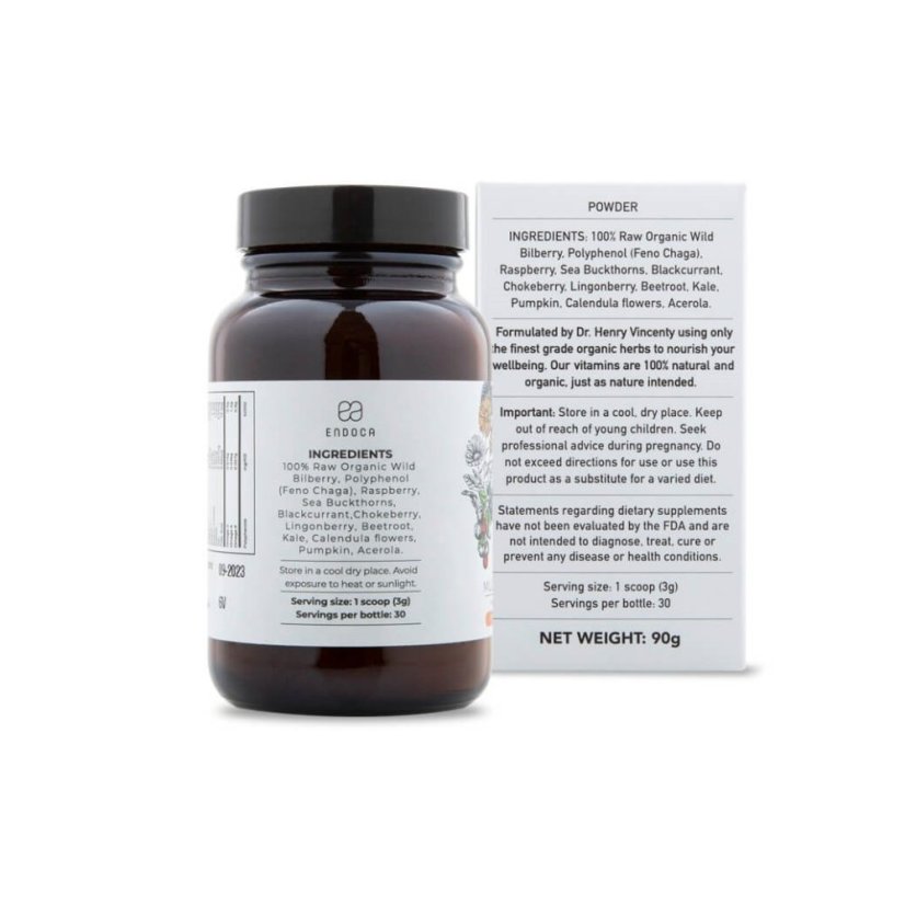 Endoca Luomumonivitamiinit, 90 g