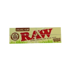 RAW Papier à rouler simple largeur en chanvre biologique - papier à rouler naturel non raffiné, 50 feuilles