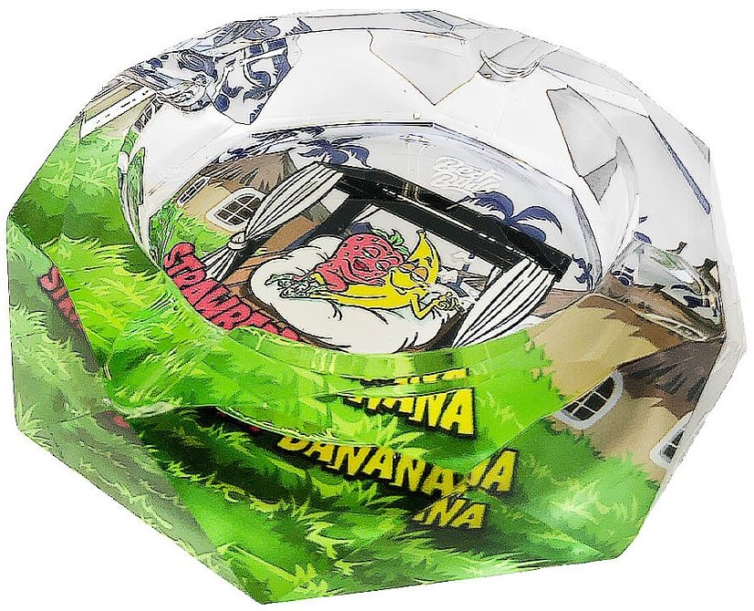 Best Buds Kristallinen tuhkakuppi lahjarasialla, mansikkabanaani