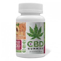 Euphoria CBD Gummies Peach 750 mg CBD, 30 pcs x 25 mg, 90 g