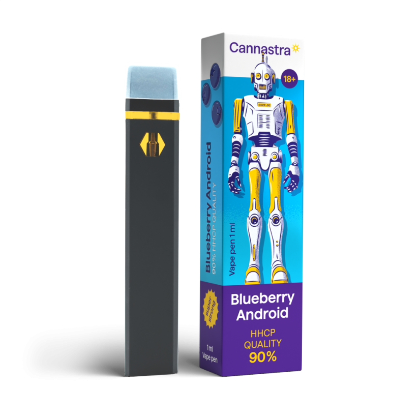 Cannastra HHCP Vape Pen Blueberry Android, HHCP 90% laatu, 1 ml