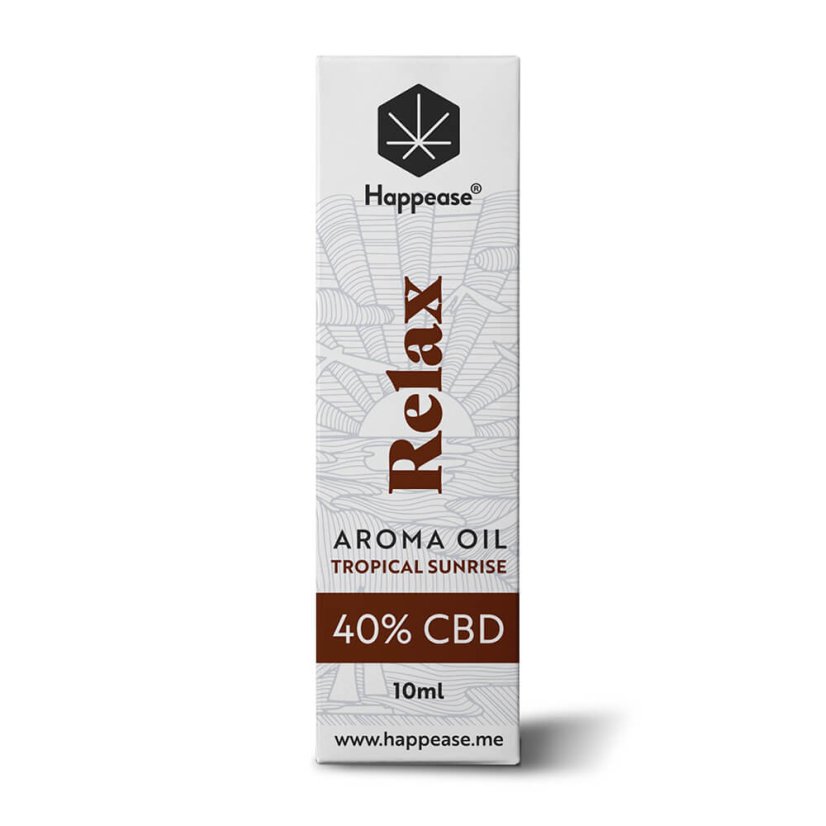 Happease Relax CBD-öljy Tropical Sunrise, 40 % CBD, 4000 mg, 10 ml