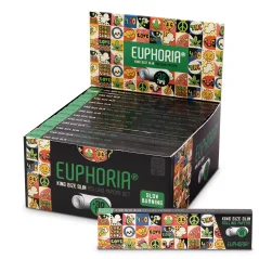 Euphoria Cigarietkové papieriky Kingsize Slim Groovy + filtre, 32 cigariet + 32 filtračných koncoviek