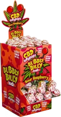 Bubbly Billy Buds 10 mg CBD-hapan vadelmajäykät, joiden sisällä on kuplivettä – näyttöpakkaus (100 tikkujuurta), 1800 g