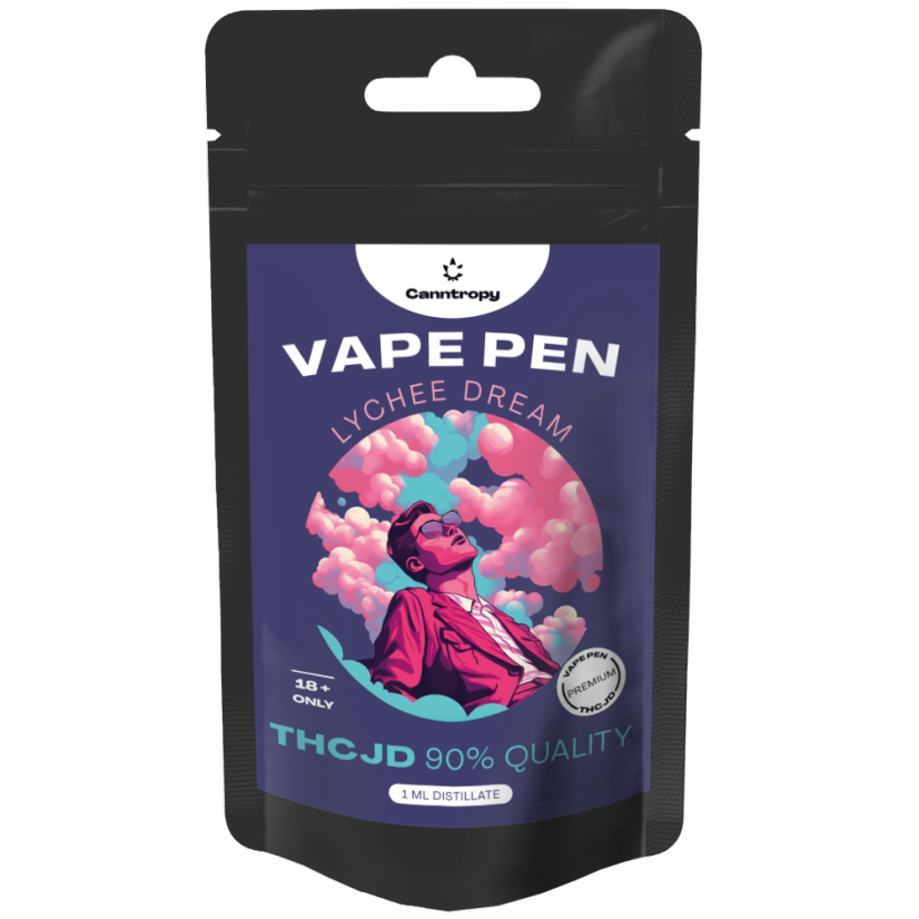 Canntropy THCJD Vape Pen Lychee Dream, THCJD 90 % laatu, 1 ml
