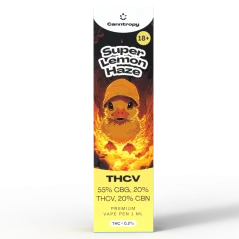 Canntropy THCV Pen Vape Super Lemon Haze, 20 % THCV, 60 % CBG, 20 % CBN, 1 ml