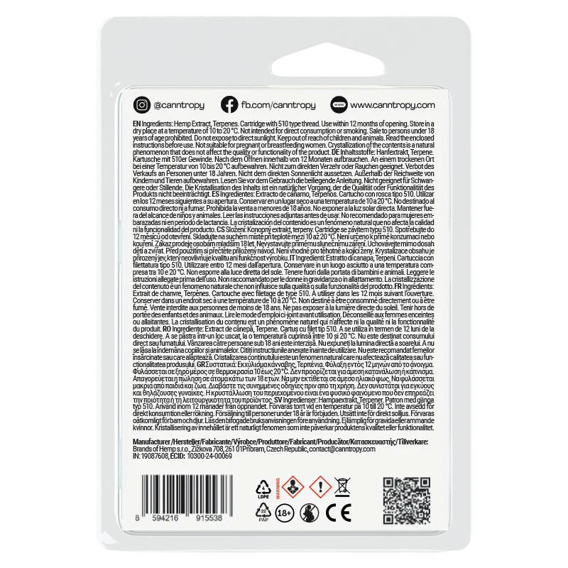 Canntropy CBDP-patruuna Watermelon Zlushie, CBDP 88% laatua, 1 ml