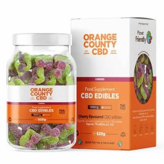 Orange County CBD Gummies Cherries, 70 kpl, 1600 mg CBD, 525 g