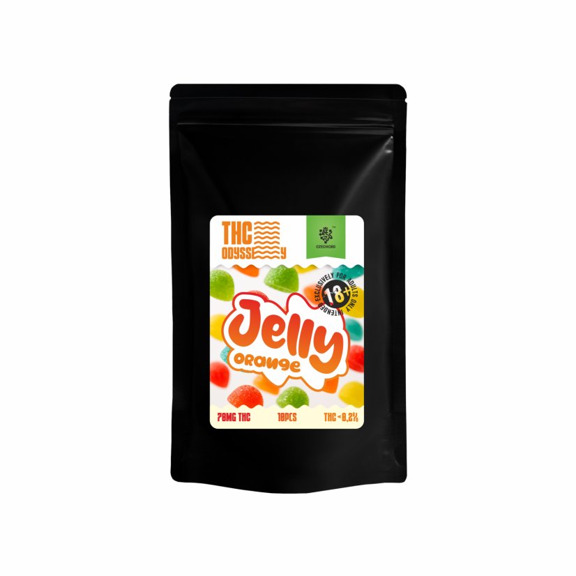 Czech CBD THC Odyssey Jelly Orange, 70 mg THC, 10 pcs