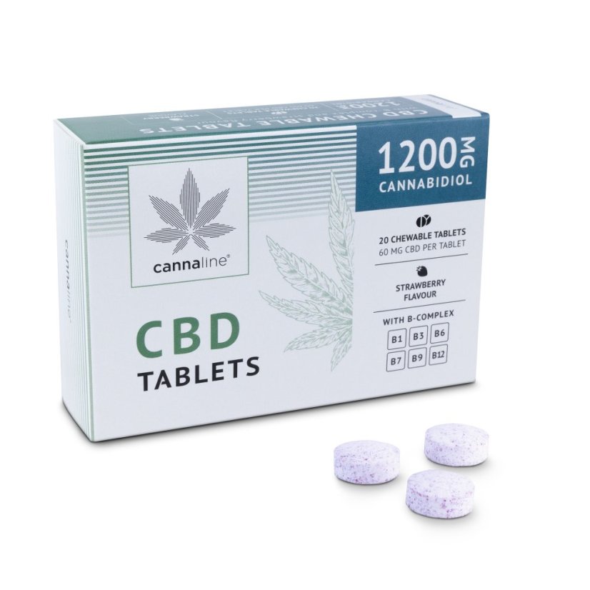 Cannaline CBD таблетки з Bcomplex, 1200 мг CBD, 20 x 60 мг