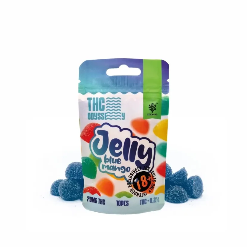 Czech CBD THC Odyssey Jelly Blue Mango, 70 mg THC, 10 pcs, 40 g