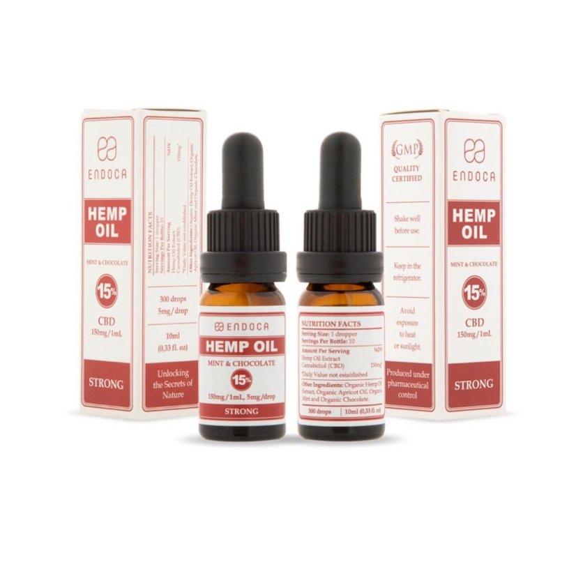 Endoca Suklaa-minttuhamppuöljy 4500 mg CBD (15%), 30 ml
