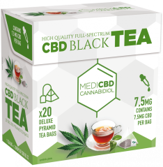 MediCBD Musta Tee (Laatikko, jossa 20 Pyramid-teepussia), 7,5 mg CBD, 30 g