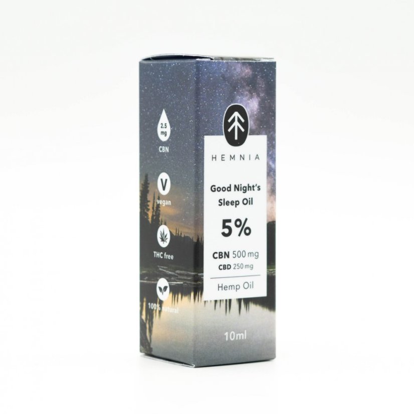 Hemnia Good Night´s Sleep Konopný olej 5%, 500 mg CBN, 250 mg CBD, 10 ml