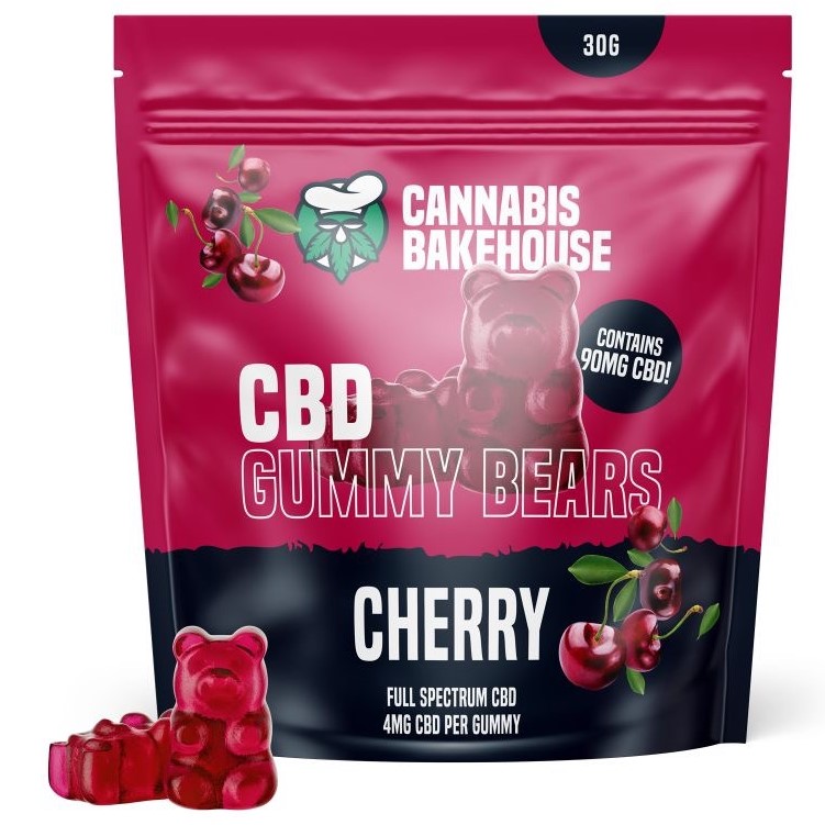 Cannabis Bakehouse CBD Gummi Bears - kirsikka, 22 kpl x 4 mg CBD, 30 g