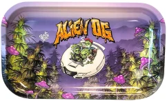 Best Buds Alien OG kovový rolovací podnos dlhý, 16x27 cm