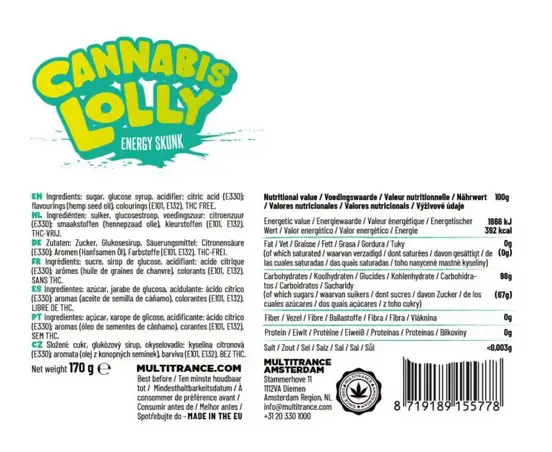 Cannabis Energy Skunk Lollies – Gift Box (10 Lollies)