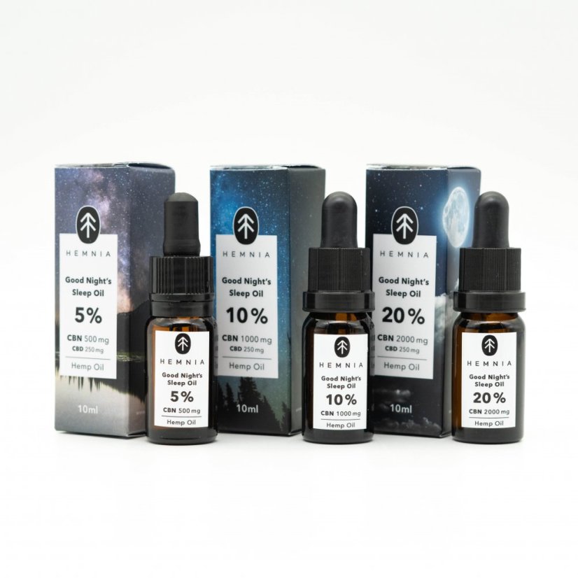 Hemnia Good Night´s Sleep Konopný olej 5%, 500 mg CBN, 250 mg CBD, 10 ml