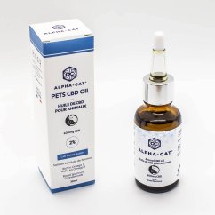 Alpha-Cat Ulei de somon cu CBD pentru animale, 2%, 600mg, 30ml