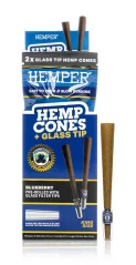 HEMPER King Size Cones + Glass Tip 2pk Blueberry