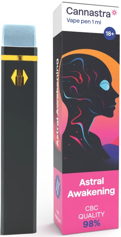 Cannastra CBC Kertakäyttöinen Vape Pen Astral Awakening, CBC 98 % laatu, 1 ml