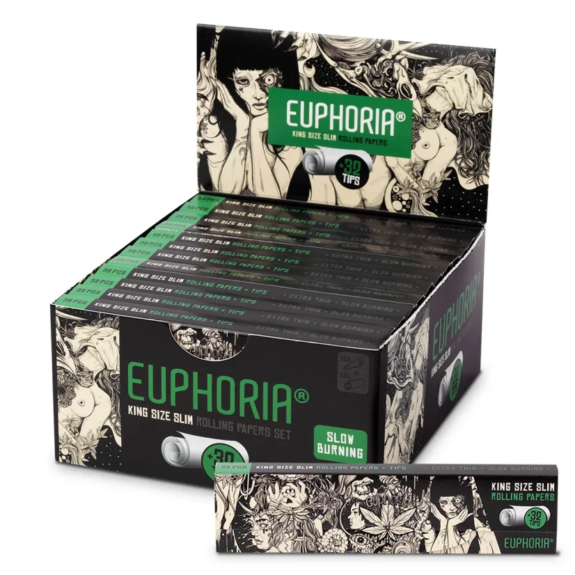 Euphoria Tuulihatut Kingsize Slim Mystical + Filtterit, 32 tuulihattua + 32 suodatinkärkeä