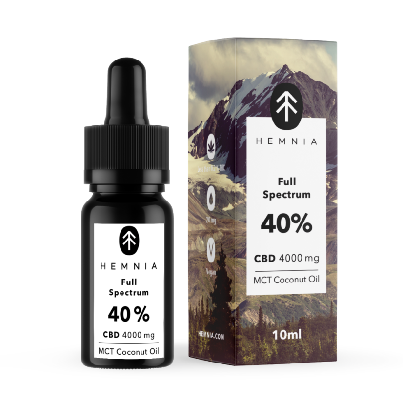 Hemnia Full Spectrum CBD MCT kookosöljy 40%, 4000 mg, 10 ml