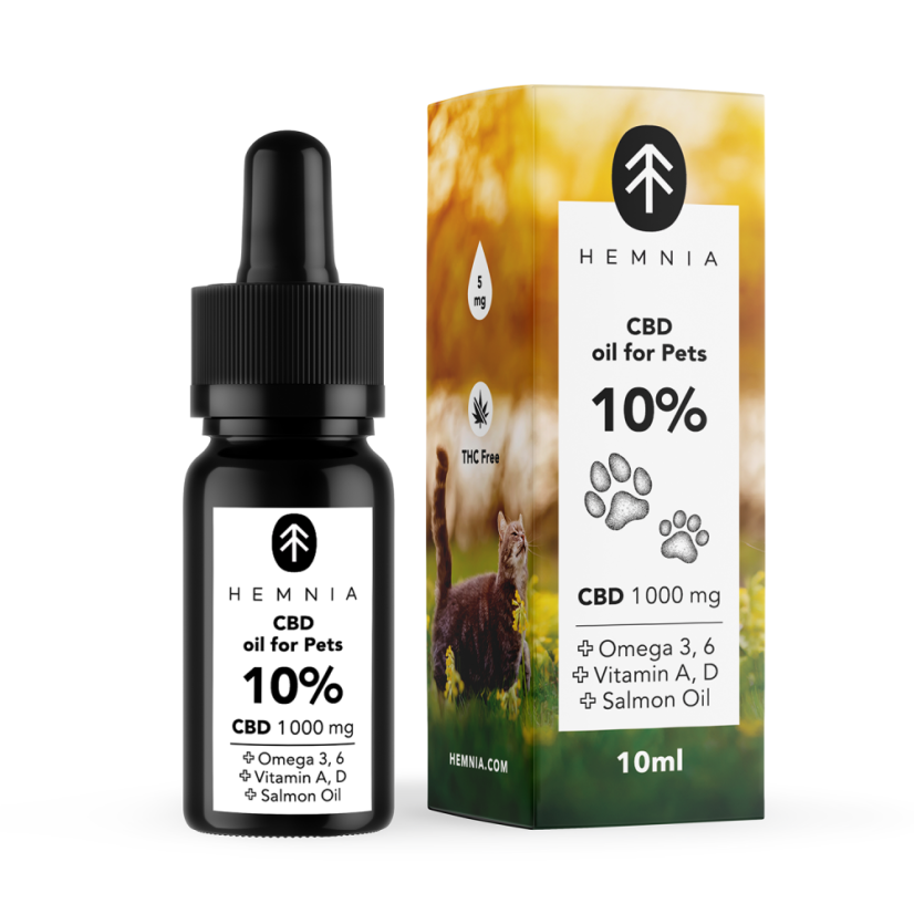 Hemnia CBD lohiöljyssä eläimille - 10 % CBD, 1000 mg, 10 ml
