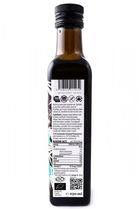 SUM Hamppuöljy BIO, 250 ml