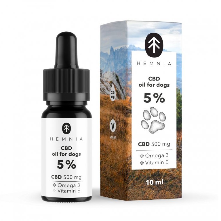 Hemnia CBD-öljy koirille 5 %, 500 mg, 10 ml