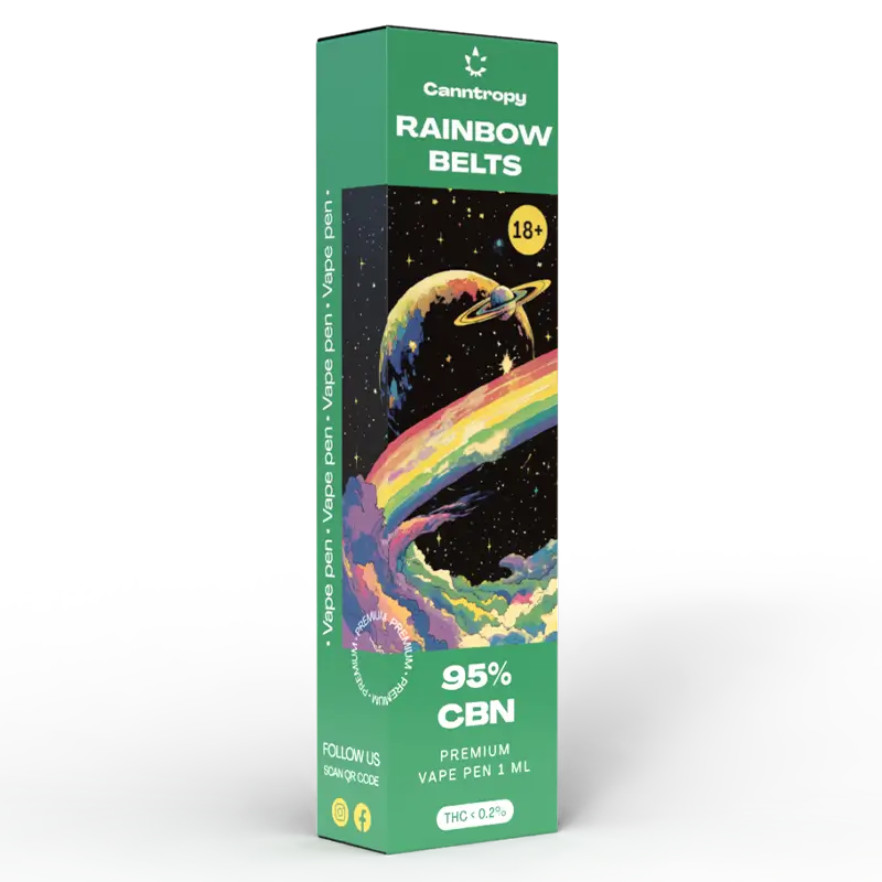 Canntropy CBN Vape Pen Rainbow Vyöt, 95 % CBN, 1ml