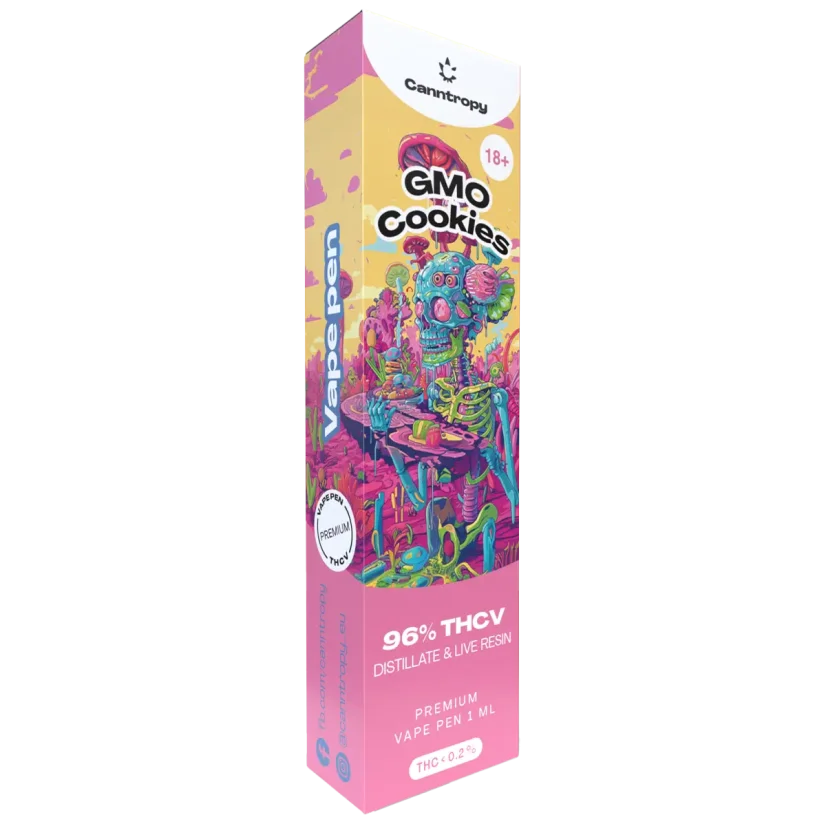Canntropy THCV Disposable Vape Pen GMO Cookies live resin terpenes, THCV 96% якість, 1 мл