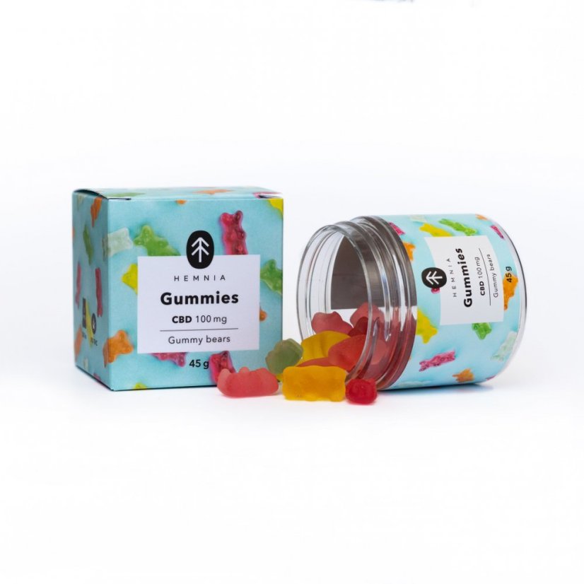 Hemnia CBD-karkit, kirsikka, kiivi, ananas, mansikka, 500 mg CBD:tä, 100 kpl x 5 mg, 225 g