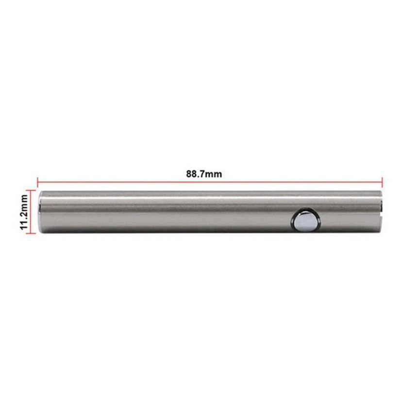 Batéria pre CBD kazetu, 380 mAh, 510 závit, USB nabíjačka, strieborná