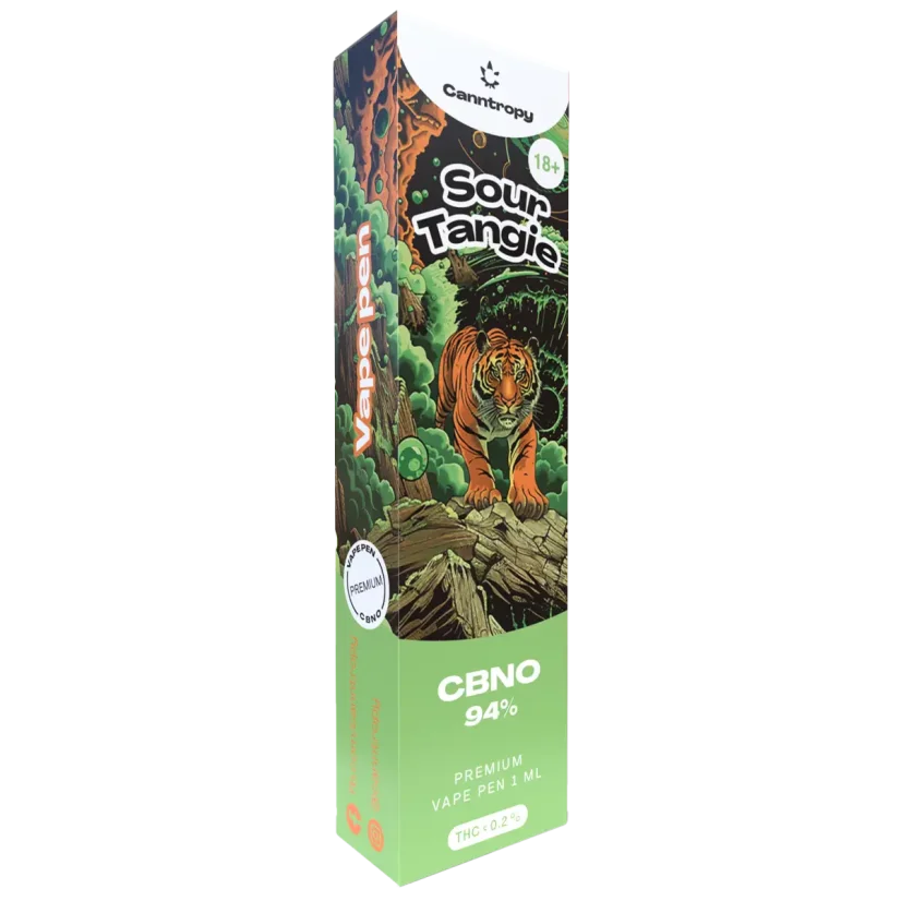Canntropy CBNO Kertakäyttöinen Vape Pen Sour Tangie, CBNO 94 % laatu, 1 ml