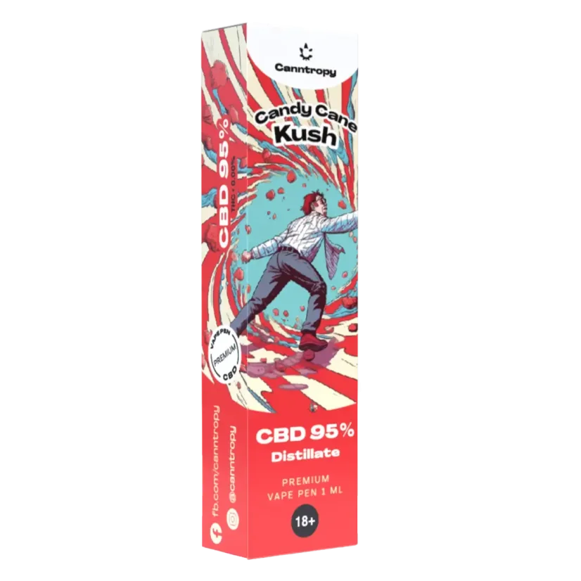Canntropy CBD jednorazové vape pero Candy Cane Kush, CBD 95 %, 1 ml