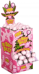 Bubbly Billy Buds 10 mg CBD Sucettes à la barbe à papa avec Bubblegum à l'intérieur – Contenant de présentation (100 sucettes), 1800 g