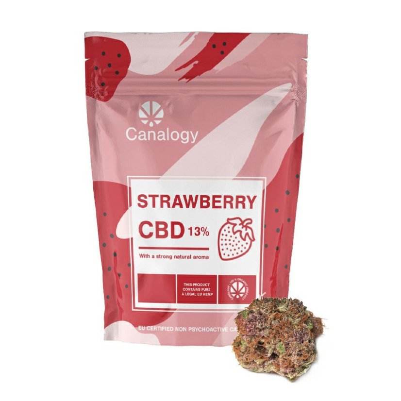 Canalogy CBD Kanapės gėlė Braškių 13 %, 1g - 1000g