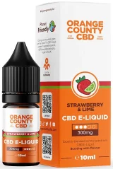 Orange County CBD E-Liquid Strawberry and Lime, CBD 300 mg, 10 ml